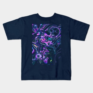 Abstract Liquid Chrome Psychedelic Pattern Festivals EDM Kids T-Shirt